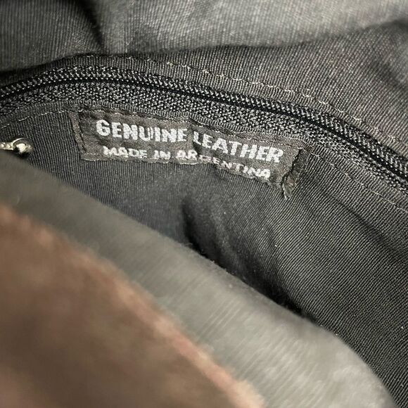 NWT Prago Brown Leather Satchel or Shoulder Bag - Picture 7 of 8